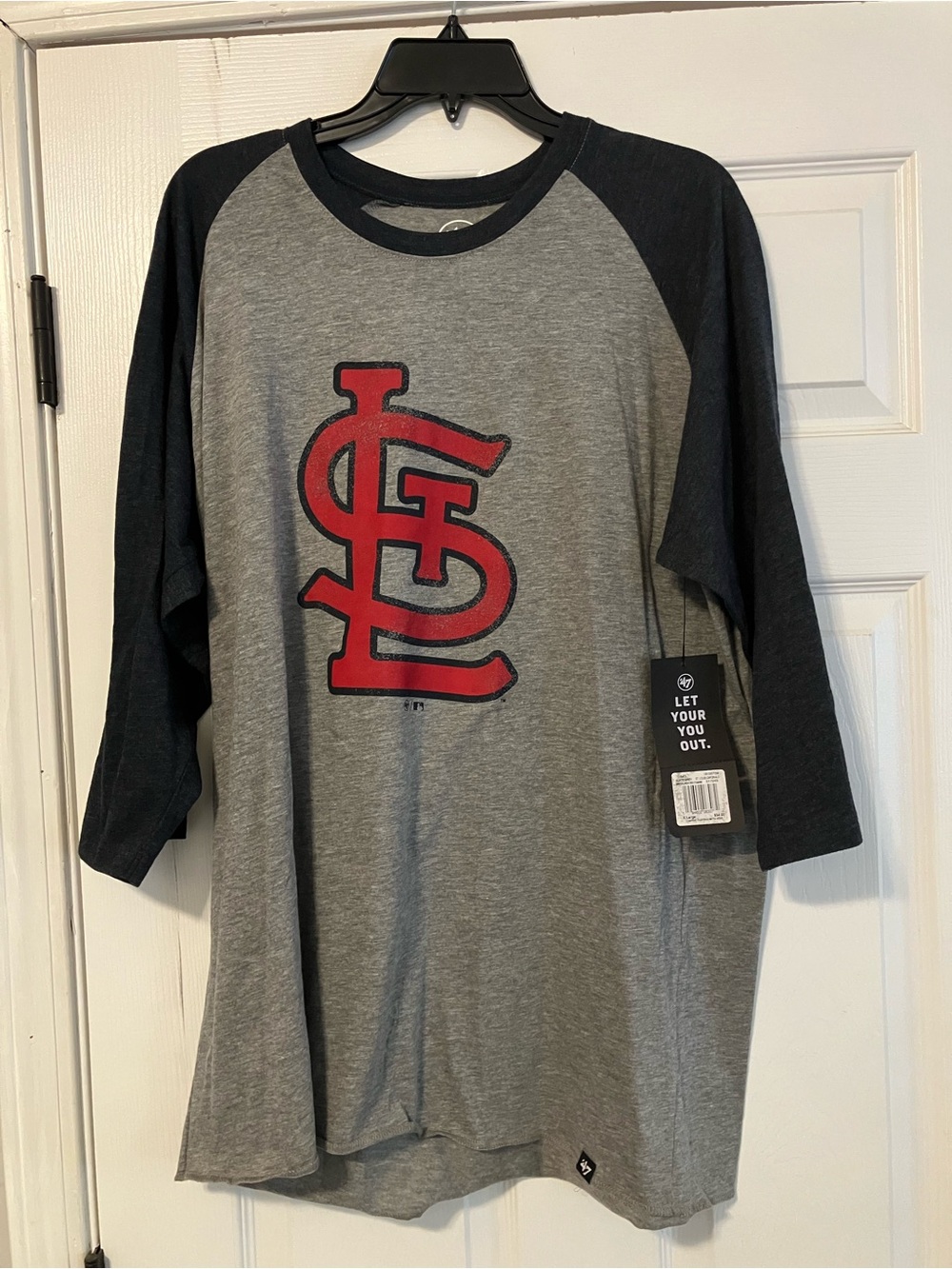 St. Louis Cardinals MLB ‘47 Brand 3/4 Long Sleeve Shirt Mens Size XL NWT!